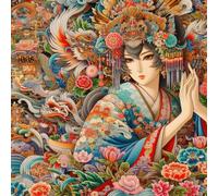 Bullglesup Puzzles for Adults 1024 Pieces, Flower Empress Jigsaw with Poster Letter on Back, Unique Pieces Fit Well No Dust (19.6"x19.6")