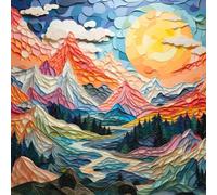Bullglesup Puzzles for Adults 1024 Pieces, Mountains Jigsaw with Poster Letter on Back, Unique Pieces Fit Well No Dust (19.6"x19.6")