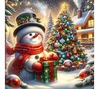Bullglesup Puzzles for Adults 1024 Pieces, Snowman Jigsaw with Poster Letter on Back, Unique Pieces Fit Well No Dust (19.6"x19.6")