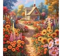 Bullglesup Puzzles for Adults 1024 Pieces, Spring Garden Jigsaw with Poster Letter on Back, Unique Pieces Fit Well No Dust (19.6"x19.6")