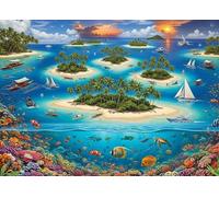 Bullglesup Puzzles for Adults 1024 Pieces, Tropical Seas Jigsaw with Poster Letter on Back, Unique Pieces Fit Well No Dust (19.6"x19.6")