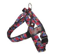 BULLHUG Harness - Made for Larger Chested Dogs Like English Bulldogs, French Bulldogs, Pugs & More. Stops Dogs from Pulling & Choking on Walks (Black Floral, Medium)