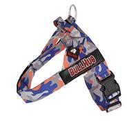 BULLHUG Harness - Made for Larger Chested Dogs Like English Bulldogs, French Bulldogs, Pugs & More. Stops Dogs from Pulling & Choking on Walks (Orange/Blue Camouflage, Large)
