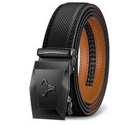 BULLIANT Men Belt, Ratchet Leather Belt for Men Dress Casual Pants Jeans 1 3/8",Cut for Fit.(Black-48-56" Waist Adjustable)