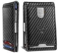 BULLIANT Men Wallet Airtag&Standard Use,Slim Front Pocket Wallet Money Clip for Gifg Men RFID Blocking 11Cards, Black3411, One Size, Minimalist