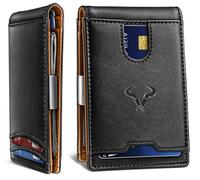 BULLIANT Men Wallet Airtag&Standard Use,Slim Front Pocket Wallet Money Clip for Gifg Men RFID Blocking 11Cards, Black3413, One Size, Minimalist