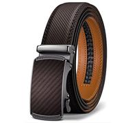 BULLIANT Men's Belt, Leather Ratchet Belt for Men Dress 1 3/8",Trim to Fit(Dark Brown-44-52" Waist Adjustable)