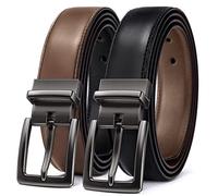 BULLIANT Men's Belt, Reversible Belt 1.25" for Mens Golf Dress Pants Shirts,Adjustable Trim to Fit,Black & Brown,Black/Tawny2542,32"-34" Waist Adjustable