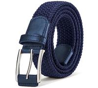BULLIANT Mens Elasticated Stretch Weave Belt, 1 3/8" Casual Braided Woven Golf Belt for Men & Women, Jeans (Antique Blue, 32"-36" Waist Adjustable)