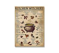 Bullidea Kitchen Witchery Funny Posters and Prints Decoration Canvas Wall Pictures Witches Magic Knowledge Art Painting Gifts Home Decor No Frame 30x40cm