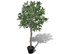 Bulliing Artificial Bay Tree with Pot 120 cm,Artificial Trees Outdoors Cycas Palm Tree Areca Tree Phoenix Fern Tropcial Decorative Fake Plants in Pot for Indoor Outdoor Garden