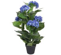 Bulliing Artificial Hydrangea Plant with Pot 60 cm Blue,Artificial Trees Outdoors Cycas Palm Tree Areca Tree Phoenix Fern Tropcial Decorative Fake Plants in Pot for Indoor Outdoor Garden