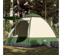 Bulliing Camping Tent Cabin 4-Person Green Quick Release,Camping Tent,Pop up Tent Family Dome Tent Waterproof Windproof,2 in 1 Double Layers,Storage Bag for Camping Hiking