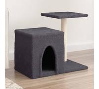 Bulliing Cat Tree with Sisal Scratching Posts Dark Grey 50.5 cm,Cat Tree Tower Scratching Posts Multilevel Cat Climbing House with Condos & Ladder Cat Activity Centre for Indoor Cats