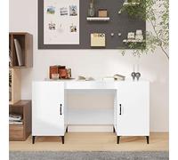 Bulliing Desk High Gloss White 140x50x75 cm Engineered Wood,Computer Desk,Office Work Desk,LapT O P Table for student and worker,Study Table,Writing Desk for Bedroom,Home,Office