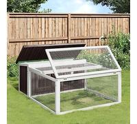Bulliing Rabbit Hutch Grey 117.5x97x47.5 cm Solid Wood Pine,Wooden Rabbit Hutch Outdoor, Guinea Pig Hutch, Rabbit Hideaway, Cat House, Bunny Cage Small Animal House
