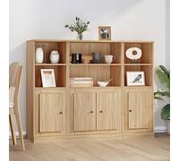 Bulliing Sideboard Display Cabinet,Shelf Wooden Cupboard Living Room Storage Bookcase,Highboards 3 pcs Sonoma Oak Engineered Wood