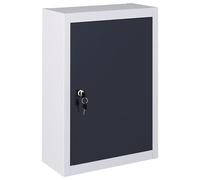 Bulliing Tool Wall Cabinet Large Wall Mount Hanging Tool Box Garage Storage Cupboard Metal Chest Cabinet,Wall Mounted Tool Cabinet Industrial Style Metal Grey and Black