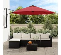 Bulliing Wall-mounted Parasol Bright Red 290 cm,Garden Parasol with crank handle - Sun Umbrella Parasols Waterproof for Outdoor/Patio/Outside/Balcony - Patio Table Umbrellas/Tilt Function