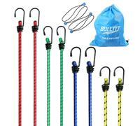 BULLITT 12PCS Bungee Cords with Hooks,Heavy Duty Tarpaulin Elastic Cords,2 * 40cm+2 * 60cm+2 * 80cm+2 * 100cm+4* Bungees Balls,40kg Load Weatherproof & UV-Resistant Elastic Bungee Straps for Securing
