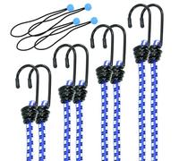 BULLITT 12PCS Tarpaulin Elastic Bungee Cords with Hooks -Heavy Duty 40kg(2 * 40cm+2 * 60cm+2 * 80cm+2 * 100cm+4* Bungees Balls) Weatherproof & UV-Resistant Elastic Bungee Straps for Securing