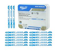 BULLITT 15PCS T144D 100mm Professional Jigsaw Blade Set,HCS Jigsaw Blades Designed for Straight and Fast cut on Wood,Professional Accessories for Jigsaws,100mm length 6 TPI with Universal T-shank
