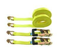 BULLITT 2PCS Heavy Duty Ratchet Tie Down Straps,5CM*8M Rachet Straps - 4989KG Break Strength with J Hook Iron Handle +1 storage bag for Moving Appliances,Securing Motorcycles/Vans/Car Roof/Cargo