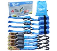 BULLITT 2Pk Decelerating Retractable Ratchet Straps Set (Manual - Blue)