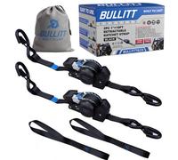 Bullitt 2Pk Retractable Ratchet Straps Set,s Hook Tie Down Straps,2.54Cm X 3.5M Plus 38mm Soft Loops,auto Self Retracting Straps