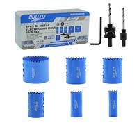 BULLITT 6PCS Bi-Metal Electricians Hole Saw Set,22-64mm 8% Cobalt M42 Hole Saw Kit with 2 Arbors and a Hexagonal Wrench for Wood,Metal,Plastic,Cutting Depth:48mm