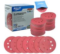 BULLITT Sanding Discs,Zirconia Sanding Pads with Hook and Loop Back,90 Pcs,125mm 8 Hole，40/60/80/120/180/240/320/400 Mixed Grit,Round Orbital Sanding Discs for Random Orbital Sander