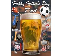 Bullmastiff Dog Pint Father's Day Greeting Card A5 Dad Things Step Dad Pub Beer PP15