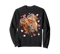 Bullmastiff Dog Valentine's Day Heart Sunglasses Sweatshirt