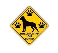 Bullmastiff on Board Sticker - Set of 2 Quality 260mm x 260mm Decals for Car, Truck, or Home Window - Ideal for Dog Lovers and Pet Owners