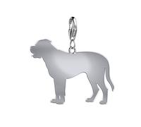 Bullmastiff Silhouette Silver Charm