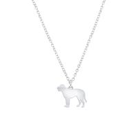 Bullmastiff Silhouette Silver Necklace - Personalised