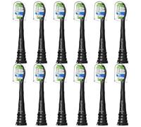 Bullnas Replacement Brush Heads Compatible with Philips Sonicare ProtectiveClean 6100, 5100, 4100 Electric Toothbrush, W Toothbrush Head for Sonicare 6062/95, Black, 12 Count