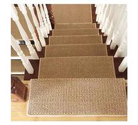 Bullnose Carpet Stair Treads Non Slip,Self Adhesive Imitation Sisal Indoor Stair Runner Rugs Cover Mat,Safety Edge Stair Carpet Runner Protector,Peel&Stick Stairway Grip Step Treads for Elder,Kid,Dog