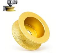 Bullnose Grinding Wheel, 73mmx25mmx22.3mm Concave Abrasive Wheel Porcelain Bullnose Tool Brazed Grinding Wheel Use for Granite Marble Quartz Ceramic Edge Profiling