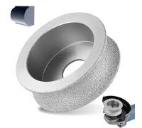 Bullnose Grinding Wheel, Porcelain Bullnose Tool for Angle Grinder 74mm*20mm Concave Abrasive Wheels Round Edge Brazed Grinding Wheel for Stone Ceramic Glass Diamond
