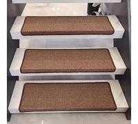 Bullnose Self-adhesive Stair Treads Carpet Non SlipIndoor Imitation Sisal Stairway Grip Step Treads for Basement Wooden StepsReusable Safety Staircase s Rugs Stair Edge Protector-Was