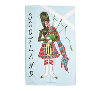 Bulloch, Cowell & Co Ltd Kitchen Dish Scottish Design 100% Cotton Saltire Piper Tea Towel - Soft, Highly Absorbent Easy Clean Dish Cloth