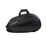 BULLPADEL - BPPEX005 Avant Black Padel Bag, Imitation Leather Padel Bag, for 4 Paddles, Clothing and Accessories, 58×30×33 cm, 2 Thermal Compartments, Ventilated Shoe Pocket