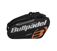 Bullpadel Tour Black Racket Bag with White and Orange Detailing with Pockets for Racket Pockets for Clothing or Material and Additional Pockets Padded Handles and Handles for Transport