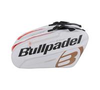 Bullpadel - Tour Blanc padel bag, with details in black and orange, with pockets for rackets, compartment for clothes or equipment and auxiliary pockets, padded and hand handles for