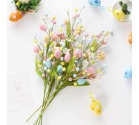 Bullpiano Artificial Easter Egg Flowers,3 Pcs 40cm Easter Floral Picks with Easter Eggs,Easter Sprays Vines,Spring Floral Stems Twig Branches,Easter Arrangement Centerpiece,Easter Decorations (A)