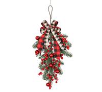 Bullpiano Christmas Swag Wreath with LED Lights,65 x 20cm Christmas Mailbox Swag with ed Berry,Xmas Balls and Bows,Xmas Decorative Swags,Xmas Door Swag,Christmas Decoration for Door,Mantels,Wall (A)