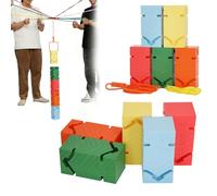 Bullro 10 Pcs Teamwork Building Blocks Set, Upgrade Team Building Games for Adults & Kids, Durable Teamwork Building Blocks for Corporate Team Building Activities, School Sports Day & Outdoor Parties