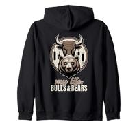 Bulls Bears Stock Day Trader Candlestick Market Life Chart Zip Hoodie