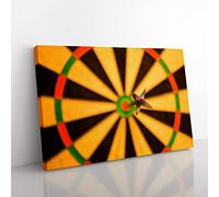 Bulls Eye Darts Dartboard Modern Canvas Wall Art Print Ready to Hang, Framed Picture for Living Room Bedroom Home Office Décor, 60x40 cm (24x16 Inch)